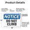 Signmission Do Not Climb, 18 in W x Rectangle, Plastic OS-2PACK-NS-P-1218-L-11117 - alternate 8